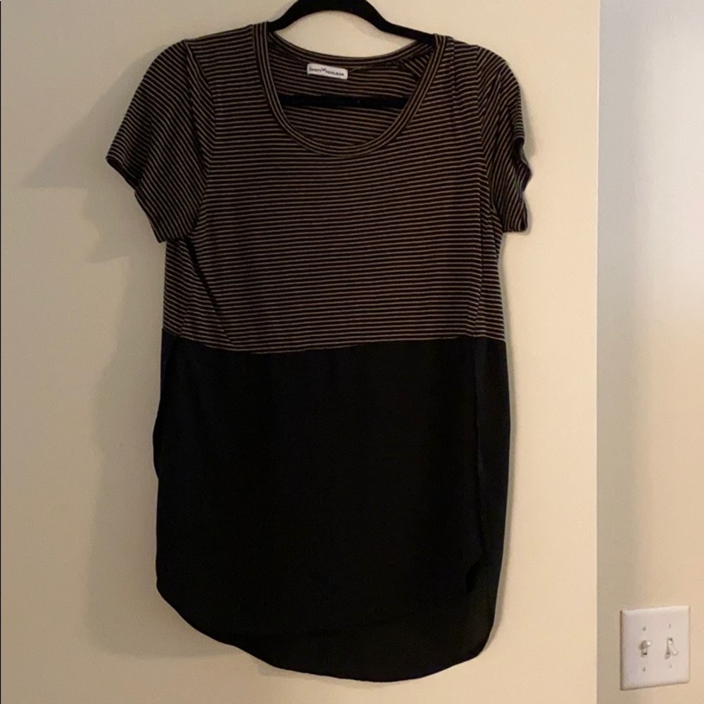 Short sleeve half sheer top